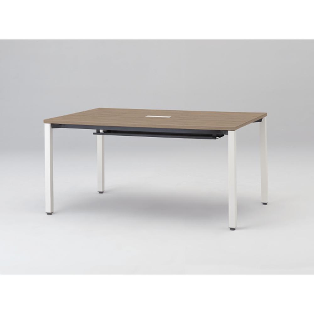 アクトリンク ミーティングテーブル 角型 配線キャップ付 アジャスター脚 W1500×D700×H720　JPM-1507HWA-WM　［WM：天板 71/アッシュドオークM×脚 W9/ホワイトW］