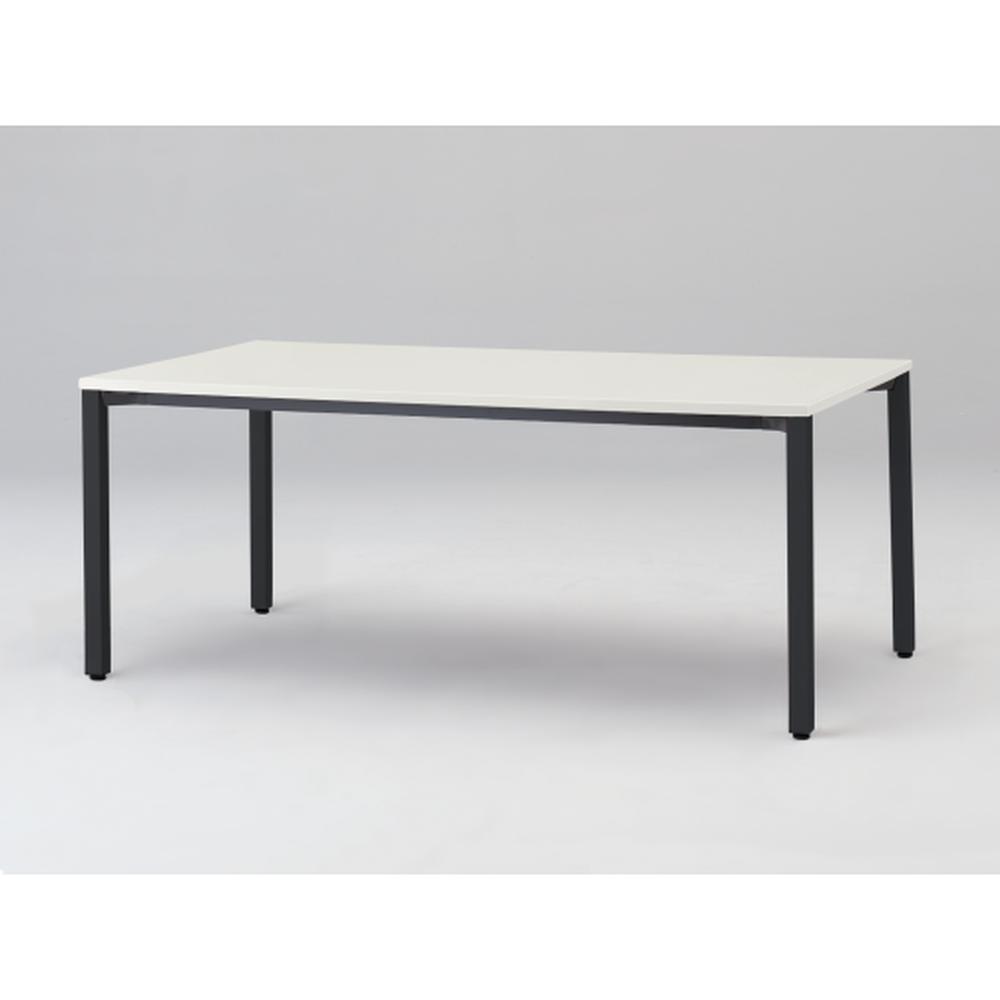 アクトリンク ミーティングテーブル 角型 配線キャップなし アジャスター脚 W1800×D900×H720　JPM-1809HNA-TL　［TL：天板 W9/ホワイトW×脚 T1/サテンブラックT］