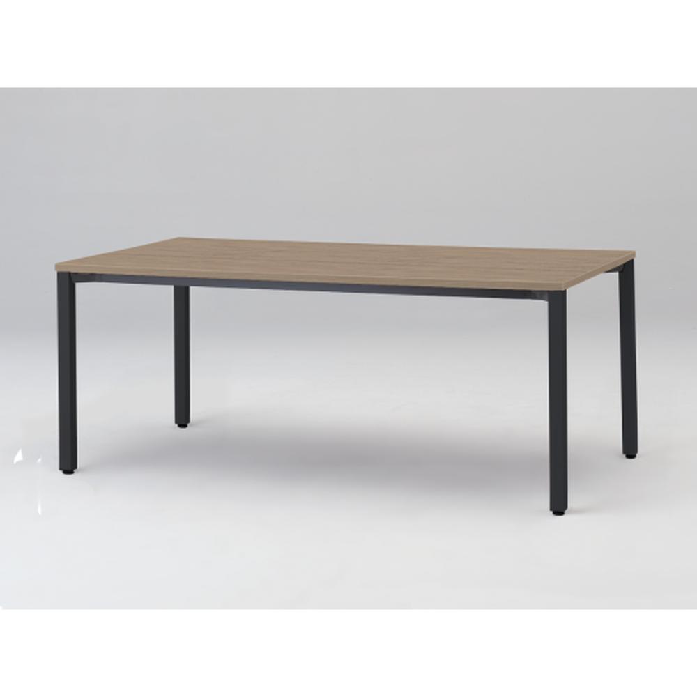 アクトリンク ミーティングテーブル 角型 配線キャップなし アジャスター脚 W1800×D900×H720　JPM-1809HNA-TM　［TM：天板 71/アッシュドオークＭ×脚 T1/サテンブラックT］