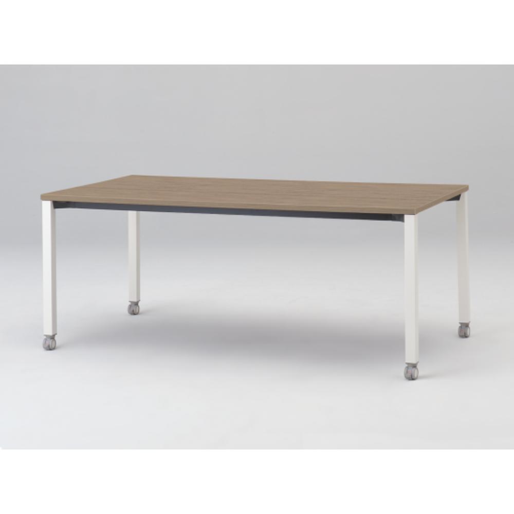 アクトリンク ミーティングテーブル 角型 配線キャップなし キャスター脚 W1800×D900×H720　JPM-1809HNC-WM　［WM：天板 71/アッシュドオークM×脚 W9/ホワイトW］