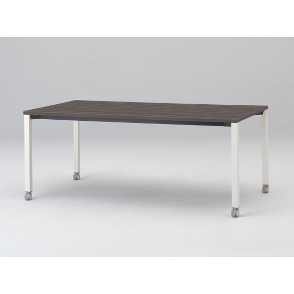 アクトリンク ミーティングテーブル 角型 配線キャップなし キャスター脚 W1800×D900×H720　JPM-1809HNC-WR　［WR：天板 81/アッシュドオークD×脚 W9/ホワイトW］