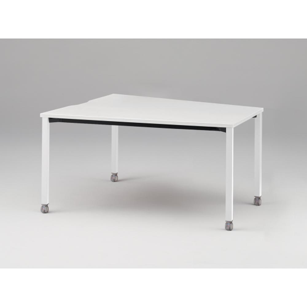 アクトリンク ミーティングテーブル 台形型 配線キャップなし キャスター脚 W1800×D1200/800×H720　JPM-1812TNC-WL　［WL：天板 W9/ホワイトW×脚 W9/ホワイトW］