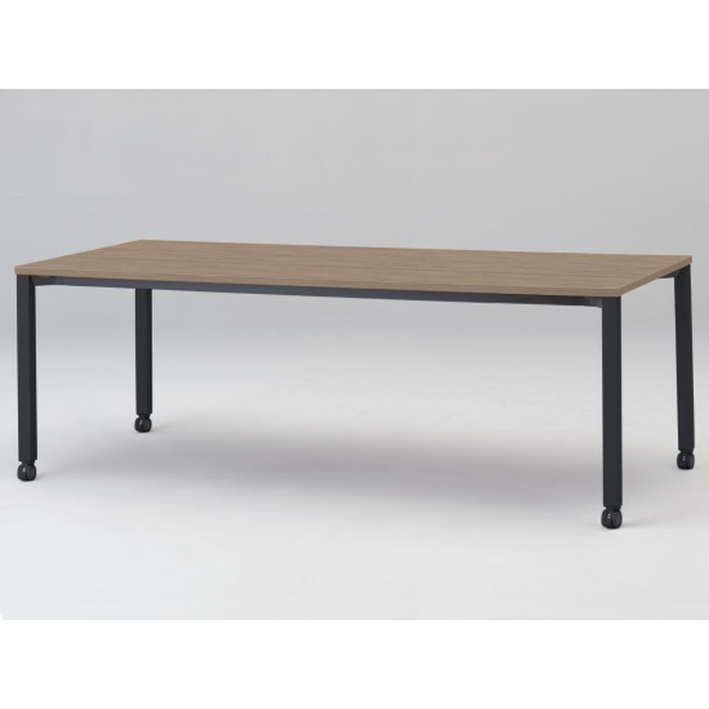 アクトリンク ミーティングテーブル 角型 配線キャップなし キャスター脚 W2100×D900×H720　JPM-2109HNC-TM　［TM：天板 71/アッシュドオークＭ×脚 T1/サテンブラックT］