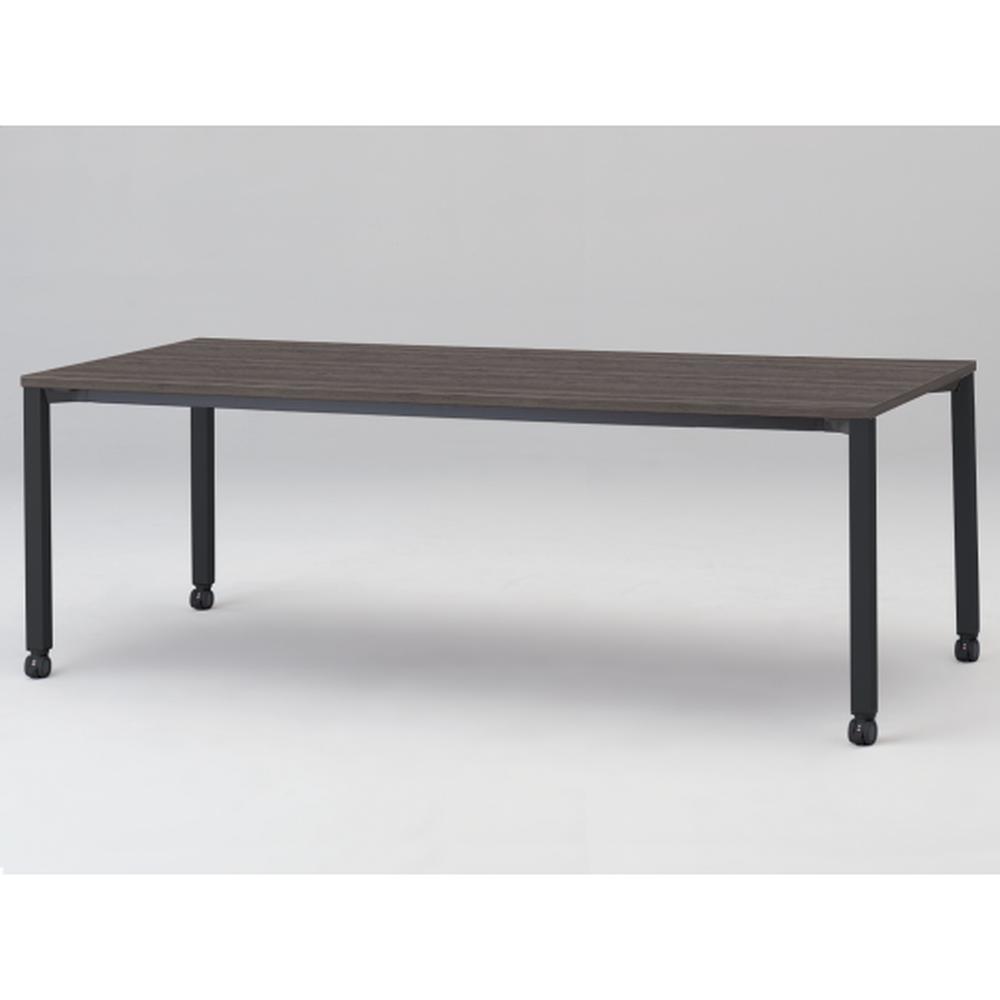 アクトリンク ミーティングテーブル 角型 配線キャップなし キャスター脚 W2100×D900×H720　JPM-2109HNC-TR　［TR：天板 81/アッシュドオークD×脚 T1/サテンブラックT］