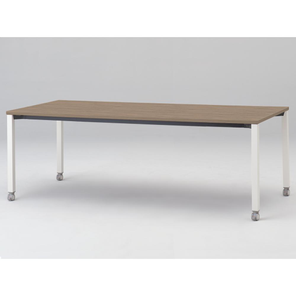 アクトリンク ミーティングテーブル 角型 配線キャップなし キャスター脚 W2100×D900×H720　JPM-2109HNC-WM　［WM：天板 71/アッシュドオークM×脚 W9/ホワイトW］