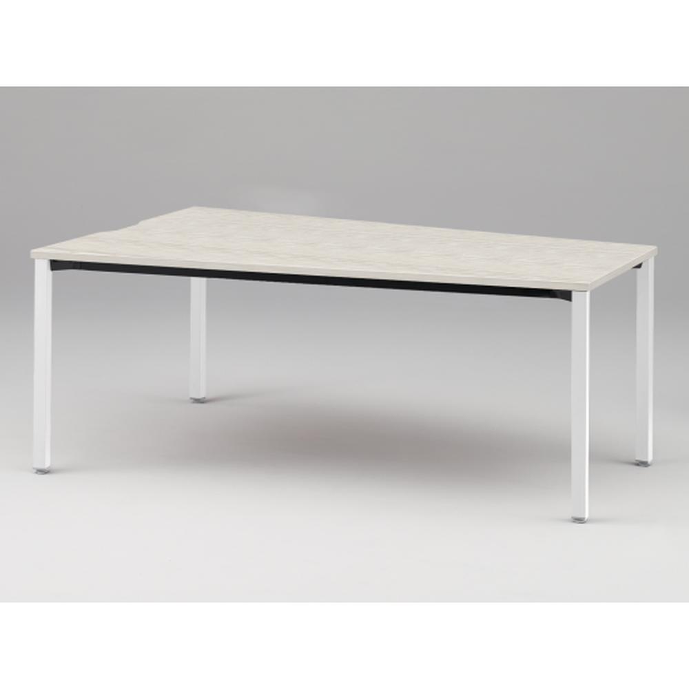 アクトリンク ミーティングテーブル 台形型 配線キャップなし アジャスター脚 W2400×D1200/800×H720　JPM-2412TNA-WH　［WH：天板 61/アッシュドパインL×脚 W9/ホワイトW］