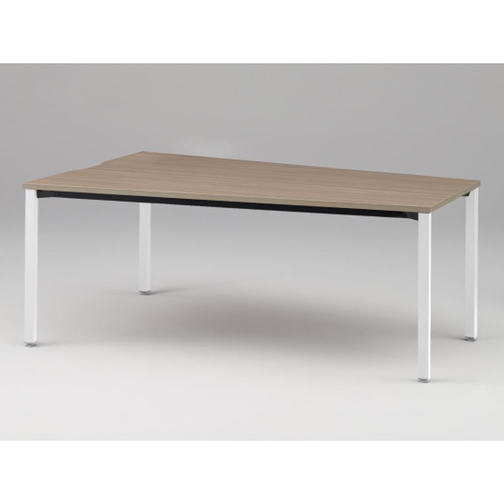 アクトリンク ミーティングテーブル 台形型 配線キャップなし アジャスター脚 W2400×D1200/800×H720　JPM-2412TNA-WM　［WM：天板 71/アッシュドオークM×脚 W9/ホワイトW］