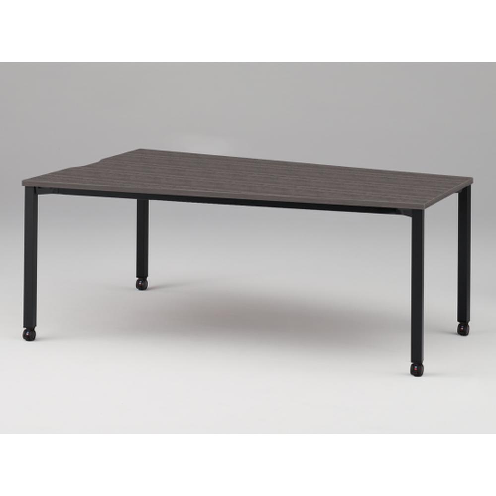 アクトリンク ミーティングテーブル 台形型 配線キャップなし キャスター脚 W2400×D1200/800×H720　JPM-2412TNC-TR　［TR：天板 81/アッシュドオークD×脚 T1/サテンブラックT］