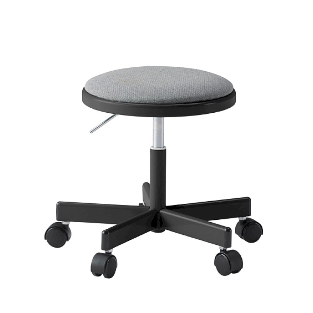 コモンファニチャー　CUCH-301CDM-BC5　ロースツール 抵抗付ウレタン双輪キャスター　布地張り［ブラック×グレー］