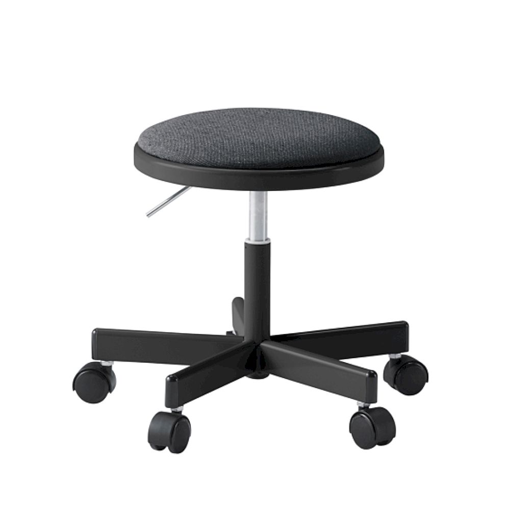 コモンファニチャー　CUCH-301CDM-BW2　ロースツール 抵抗付ウレタン双輪キャスター　布地張り［ブラック×オフブラック］