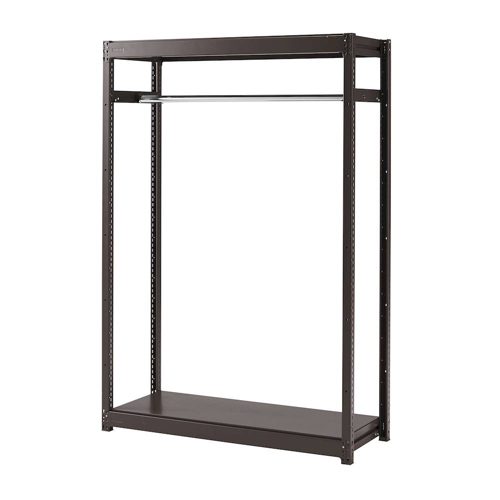 コモンファニチャー　CUSH-124GSAH-H　シェルフ ハンガーパイプタイプ 単体型　W1200×D450×H1800［ブラウン］