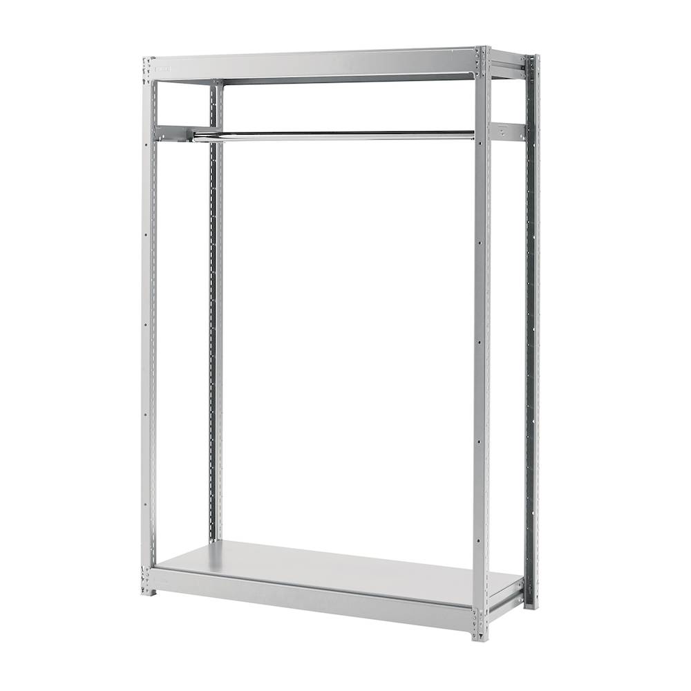 コモンファニチャー　CUSH-124GSAH-W　シェルフ ハンガーパイプタイプ 単体型　W1200×D450×H1800［ホワイトグレー］