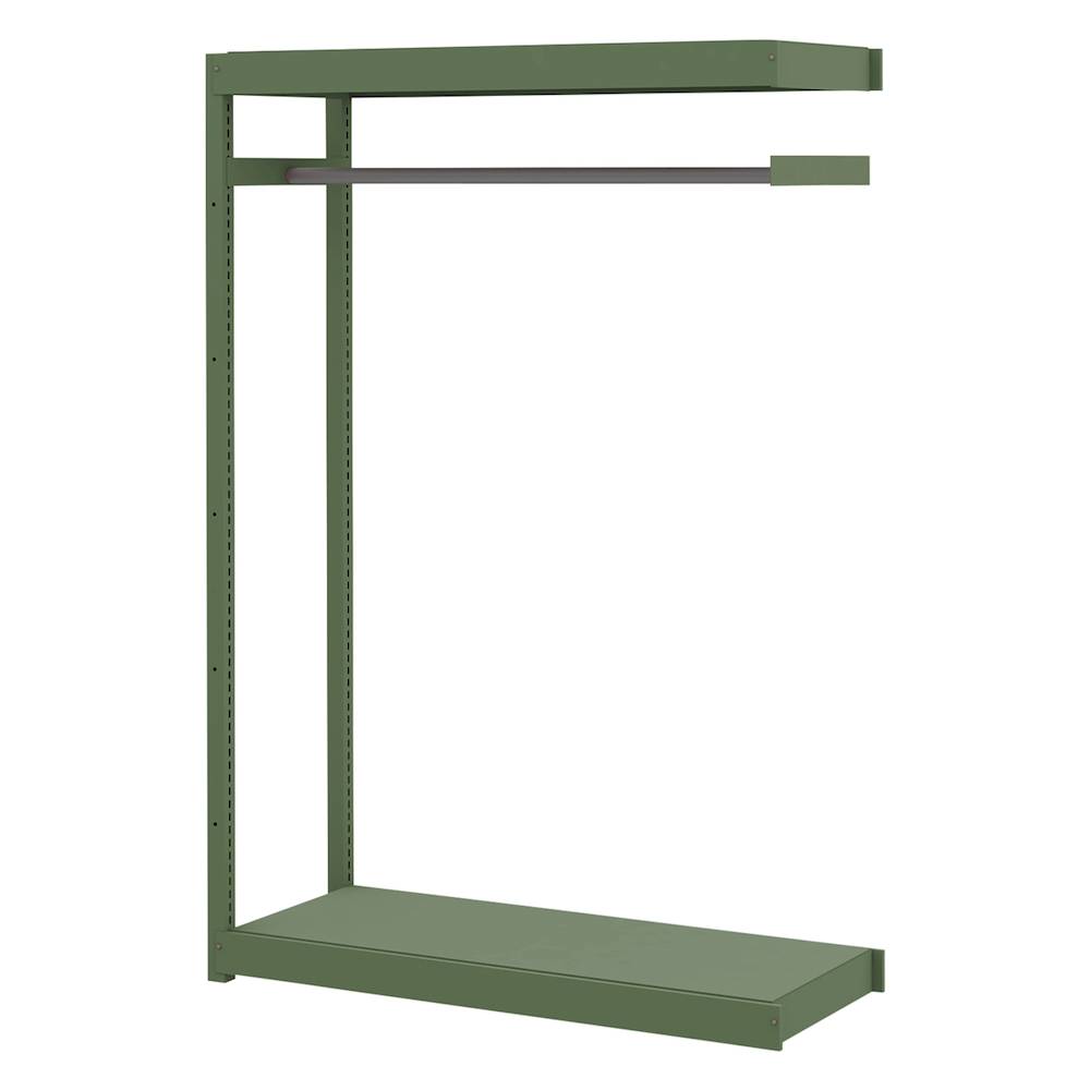 コモンファニチャー　CUSH-124TSAH-Q　シェルフ ハンガーパイプタイプ 連増型　W1200×D450×H1800［グリーン］