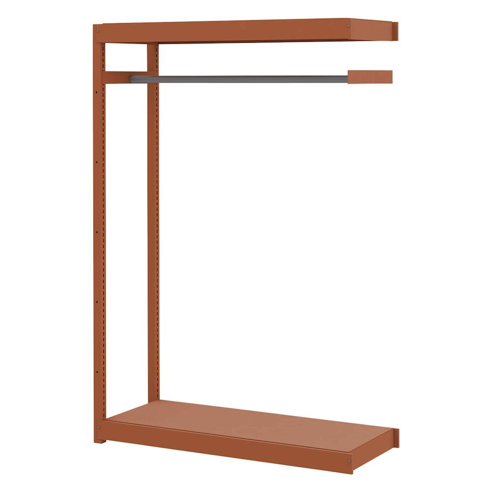 コモンファニチャー　CUSH-124TSAH-R　シェルフ ハンガーパイプタイプ 連増型　W1200×D450×H1800［オレンジ］