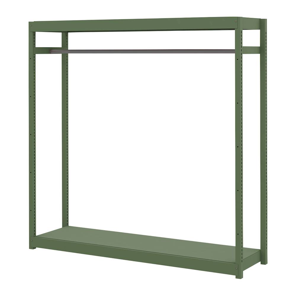 コモンファニチャー　CUSH-184GSAH-Q　シェルフ ハンガーパイプタイプ 単体型　W1800×D450×H1800［グリーン］