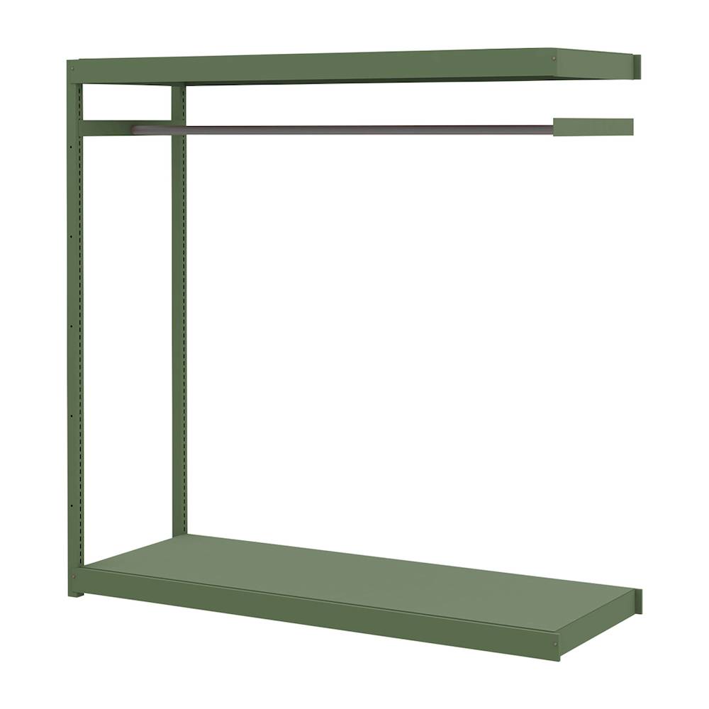 コモンファニチャー　CUSH-186TSAH-Q　シェルフ ハンガーパイプタイプ 連増型　W1800×D600×H1800［グリーン］