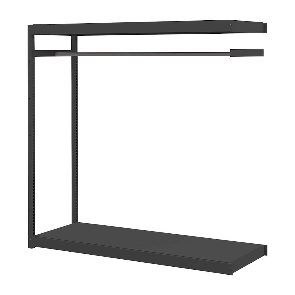 コモンファニチャー　CUSH-186TSAH-T　シェルフ ハンガーパイプタイプ 連増型　W1800×D600×H1800［ブラック］