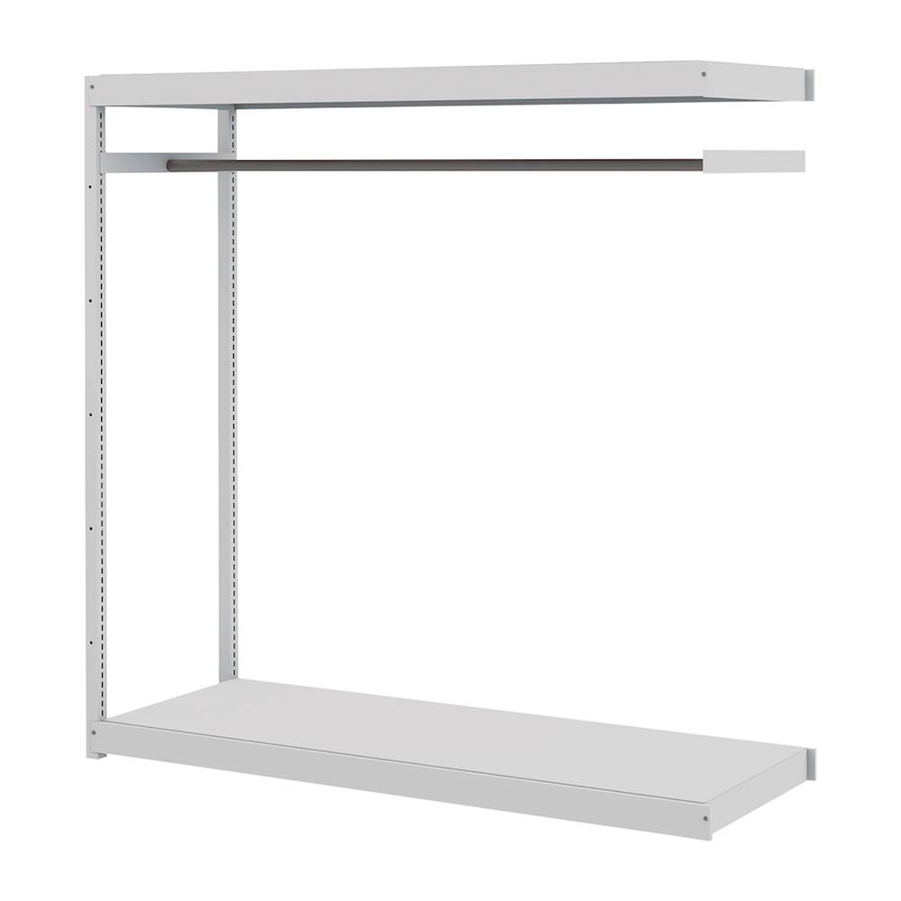 コモンファニチャー　CUSH-186TSAH-W　シェルフ ハンガーパイプタイプ 連増型　W1800×D600×H1800［ホワイトグレー］
