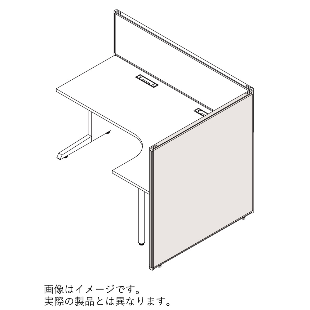 CZRデスク Type S L型オペレーション用エンドロングパネル（片面用） CZR-120KHF-9W9 布地 （ マグネット可 ）パネル デスク幅:W1200用 高さ:H1040(机上 H320) [ フレームカラーホワイトW / W9 / ホワイトW ]