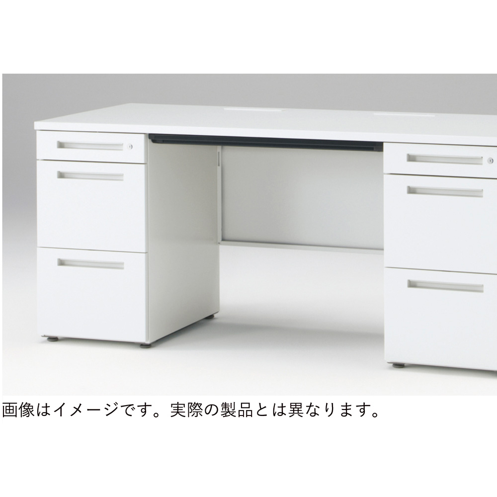 CZRデスク Type S 両袖デスク CZR-156KAS-971  センター引出しなし  シリンダー錠 W1500 × D600 [ 本体: ホワイトW・天板: アッシュドオークM]
