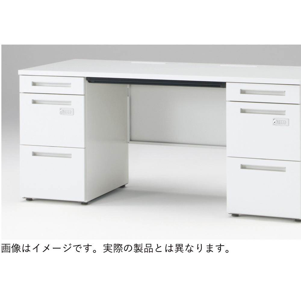 CZRデスク Type S 両袖デスク CZR-156KASK-971  センター引出しなし  ダイヤル錠 W1500 × D600 [ 本体: ホワイトW・天板: アッシュドオークM]