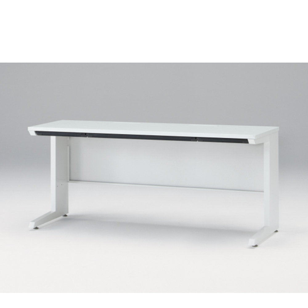 CZRデスク Type S 平机 CZR-166HAS-9W9  浅型センター引出し付 L脚  W1600 × D600 [ 本体: ホワイトW・天板: ホワイトW]
