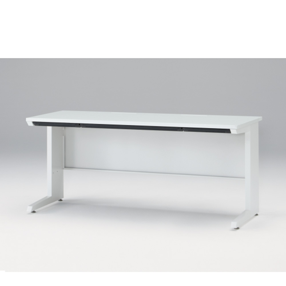 CZRデスク Type S 平机 CZR-167HAS-9W9  浅型センター引出し付 L脚  W1600 × D700 [ 本体: ホワイトW・天板: ホワイトW]