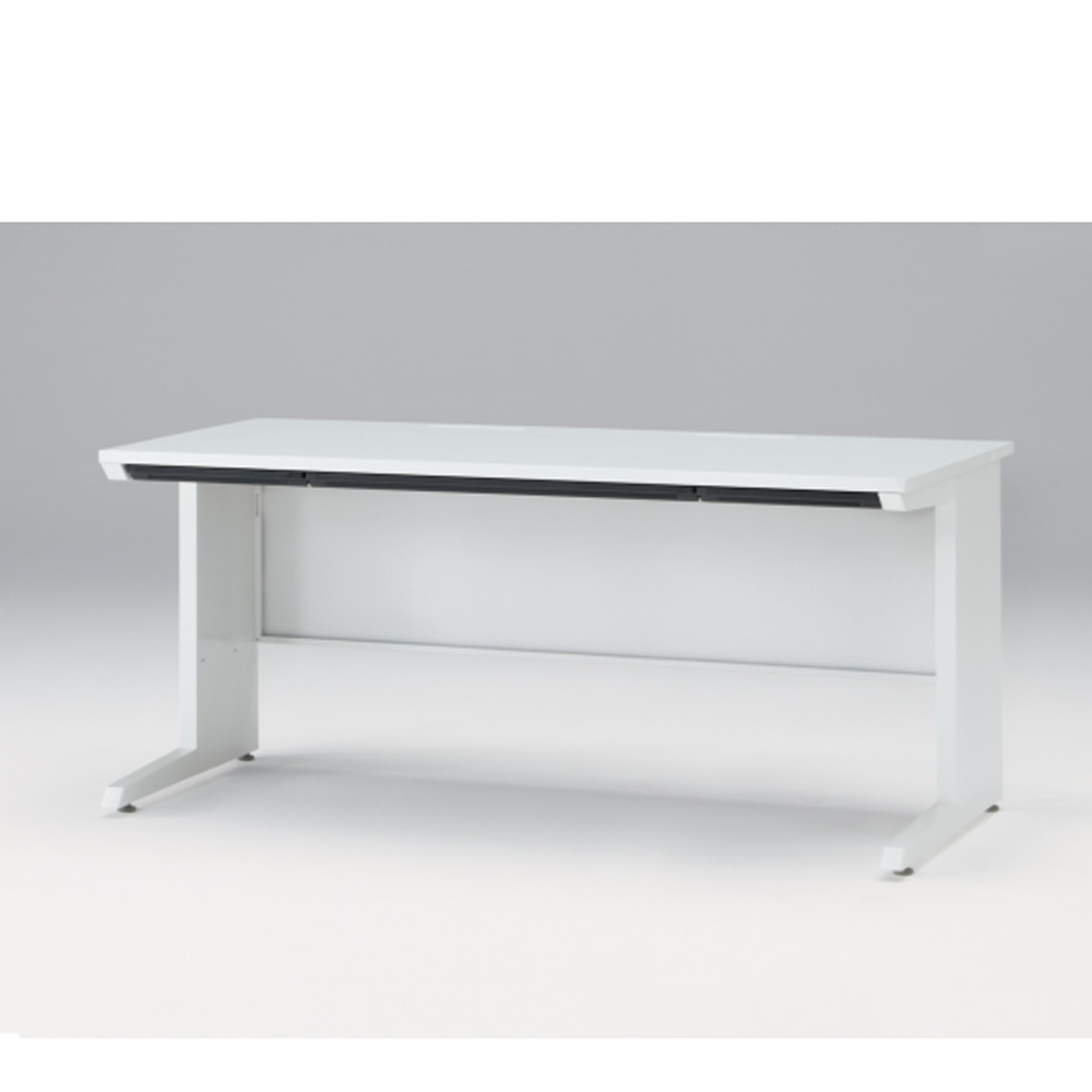 CZRデスク Type S 平机 CZR-168HAS-9W9  浅型センター引出し付 L脚  W1600 × D800 [ 本体: ホワイトW・天板: ホワイトW]