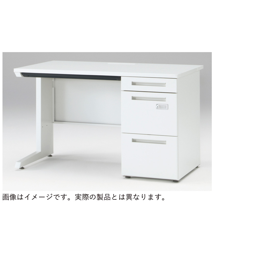 CZRデスク Type S 片袖デスク ロングレールタイプ CZR-168SESK-961  センター引出しなし  ダイヤル錠 W1600 × D800 [ 本体: ホワイトW・天板: アッシュドパインL]