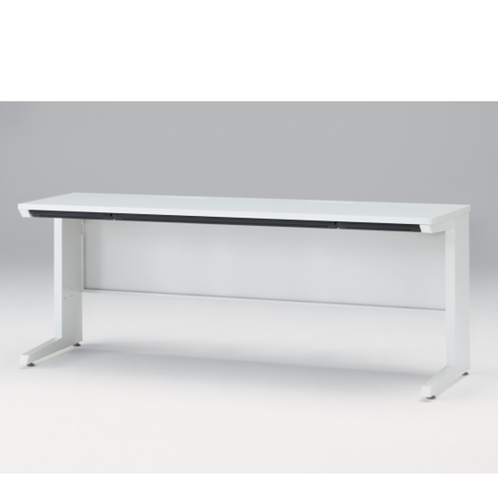 CZRデスク Type S 平机 CZR-186HAS-9W9  浅型センター引出し付 L脚  W1800 × D600 [ 本体: ホワイトW・天板: ホワイトW]
