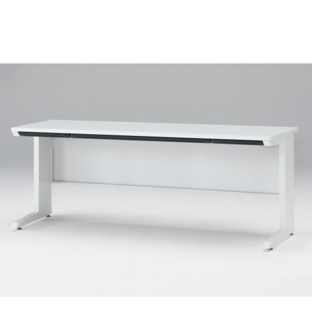 CZRデスク Type S 平机 CZR-187HAS-9W9  浅型センター引出し付 L脚  W1800 × D700 [ 本体: ホワイトW・天板: ホワイトW]