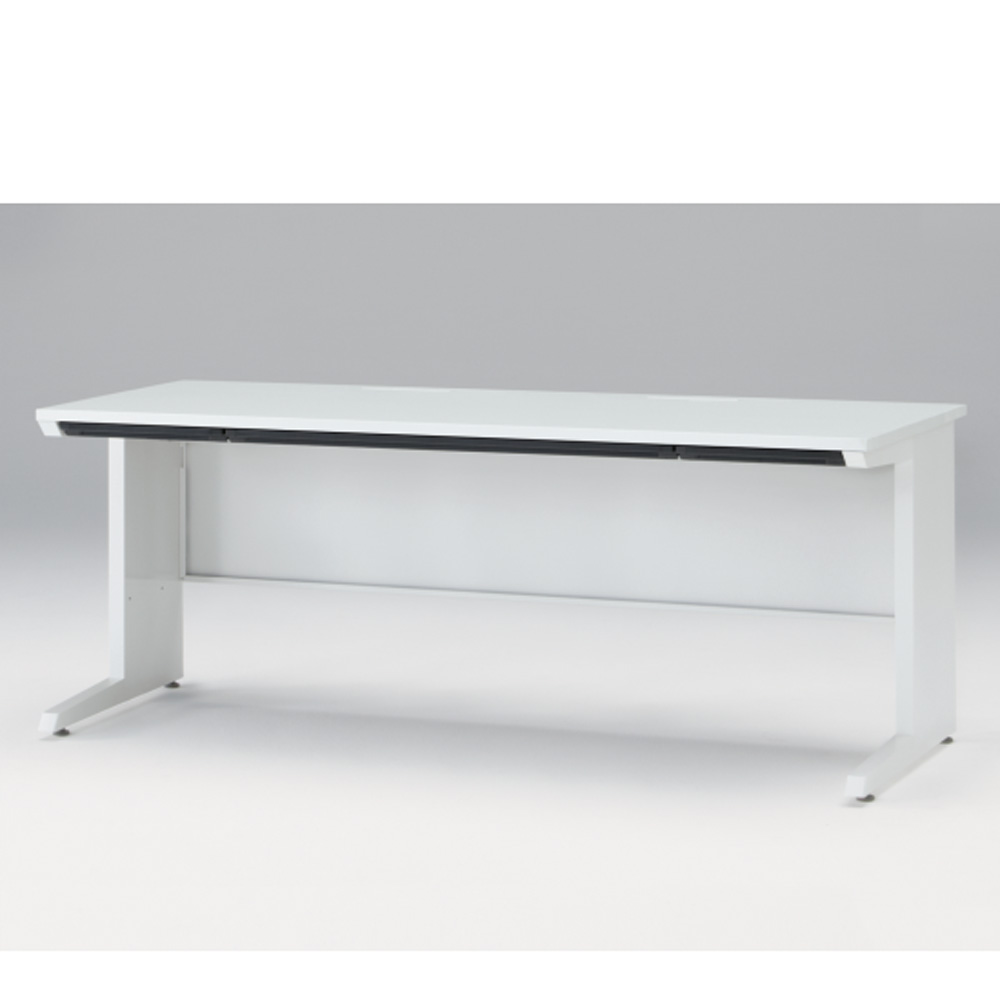 CZRデスク Type S 平机 CZR-188HAS-9W9  浅型センター引出し付 L脚  W1800 × D800 [ 本体: ホワイトW・天板: ホワイトW]