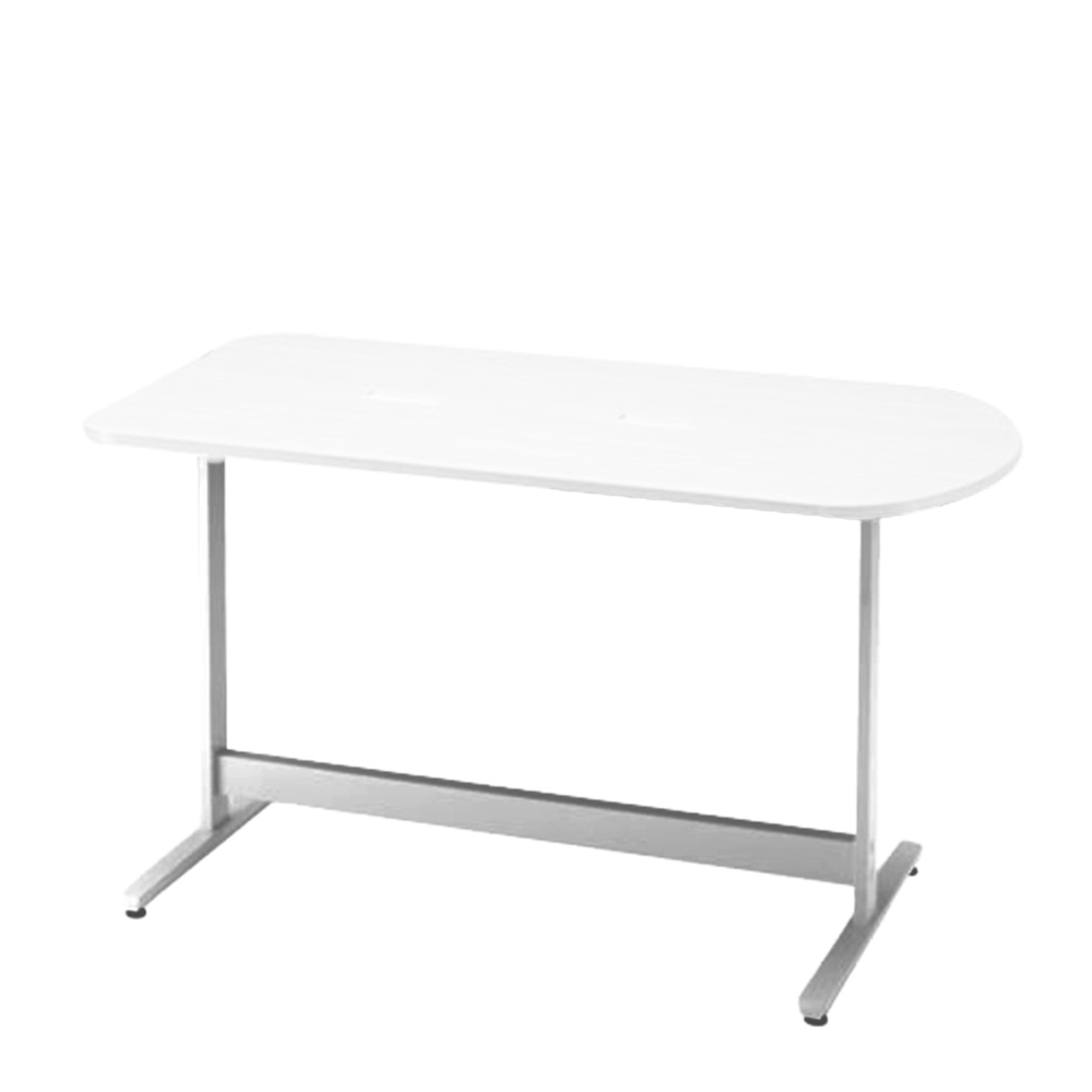 メディワークテーブル 片アール型/配線キャップ付タイプ W160×D80cm ［Z5×W9/ホワイトW］