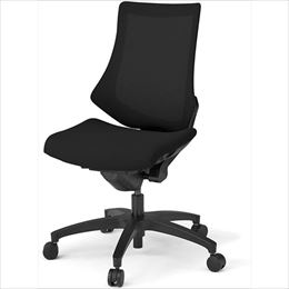 【アウトレット】エフチェア  KG-170JB-T1T1 プレーンメッシュ ハイバック 肘なし ナイロン双輪キャスター ［T1×T1/ブラックT］