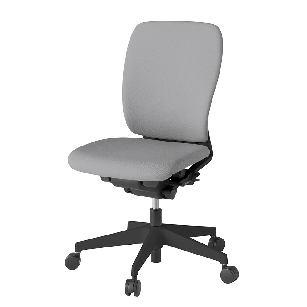 フルゴチェア ハイバック 肘なし 抵抗付ウレタン双輪キャスター [ ベース:ブラック / 張地:ライトグレーT ] KF430CFM-T1T6