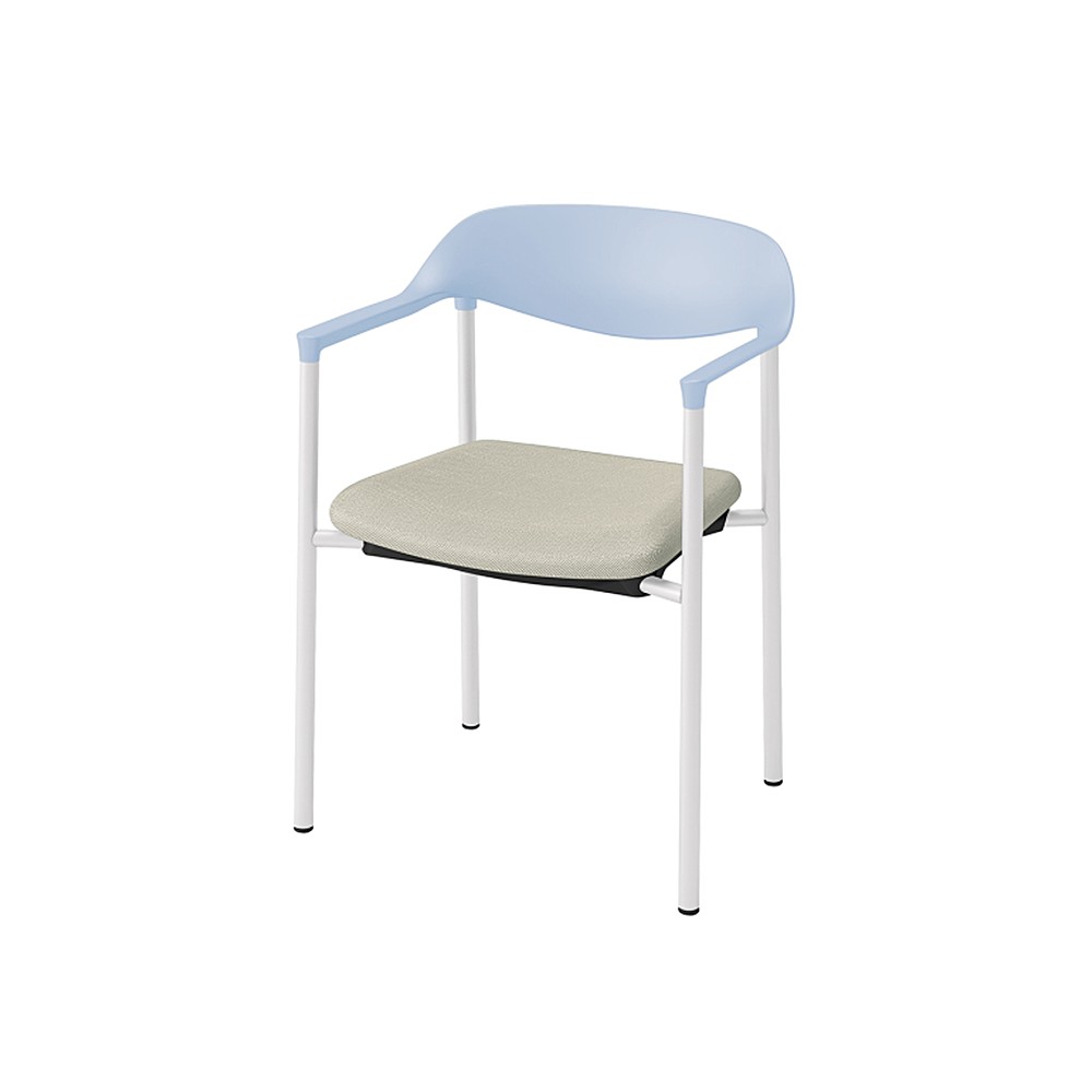 LK-6チェア 4本脚 キャスターなし KLK-635C-S4F6　シェル・フレーム：S4 × 布地 C：F6/グレイッシュブラウン