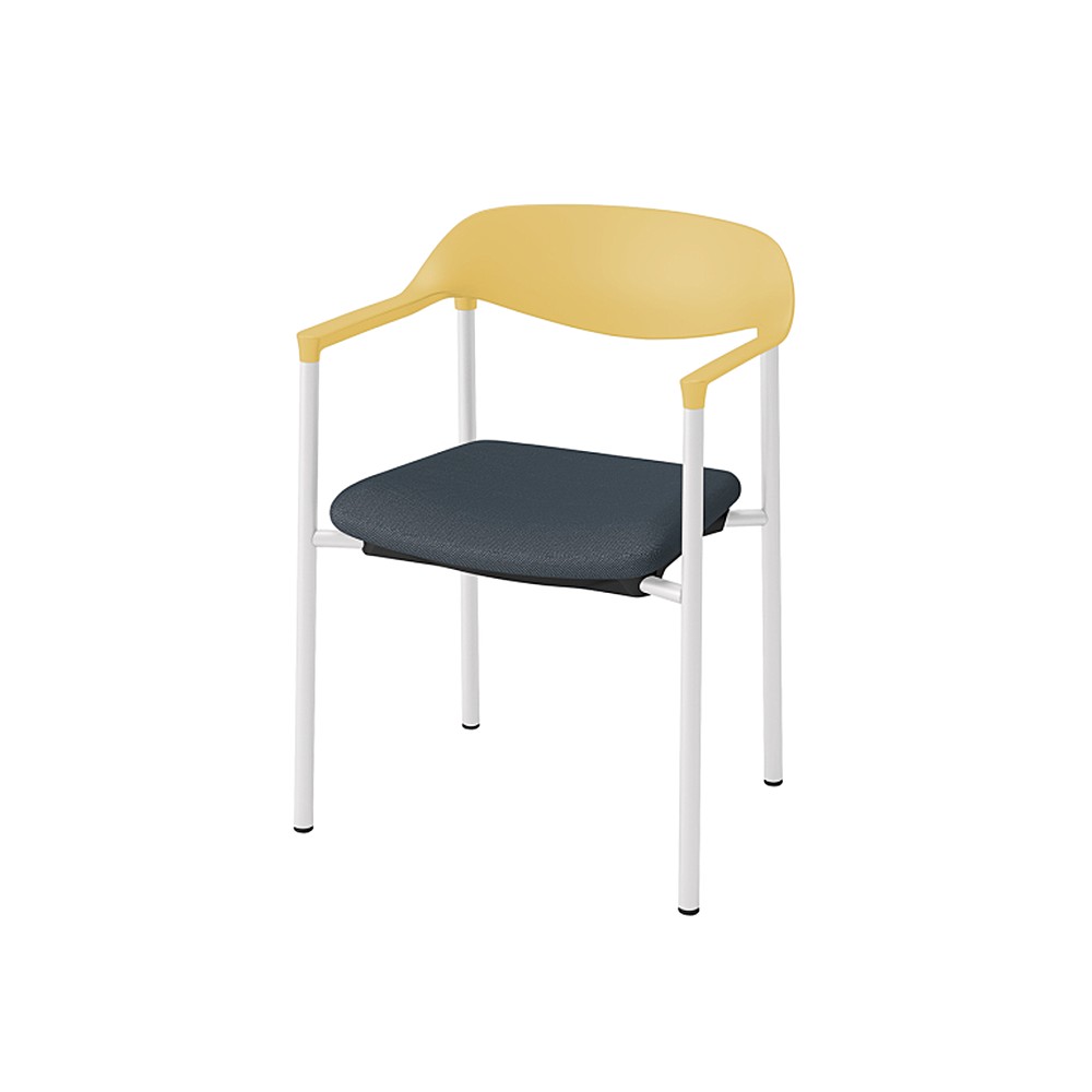 LK-6チェア 4本脚 キャスターなし KLK-635C-U5B4　シェル・フレーム：U5 × 布地 C：B4/ダックブルー