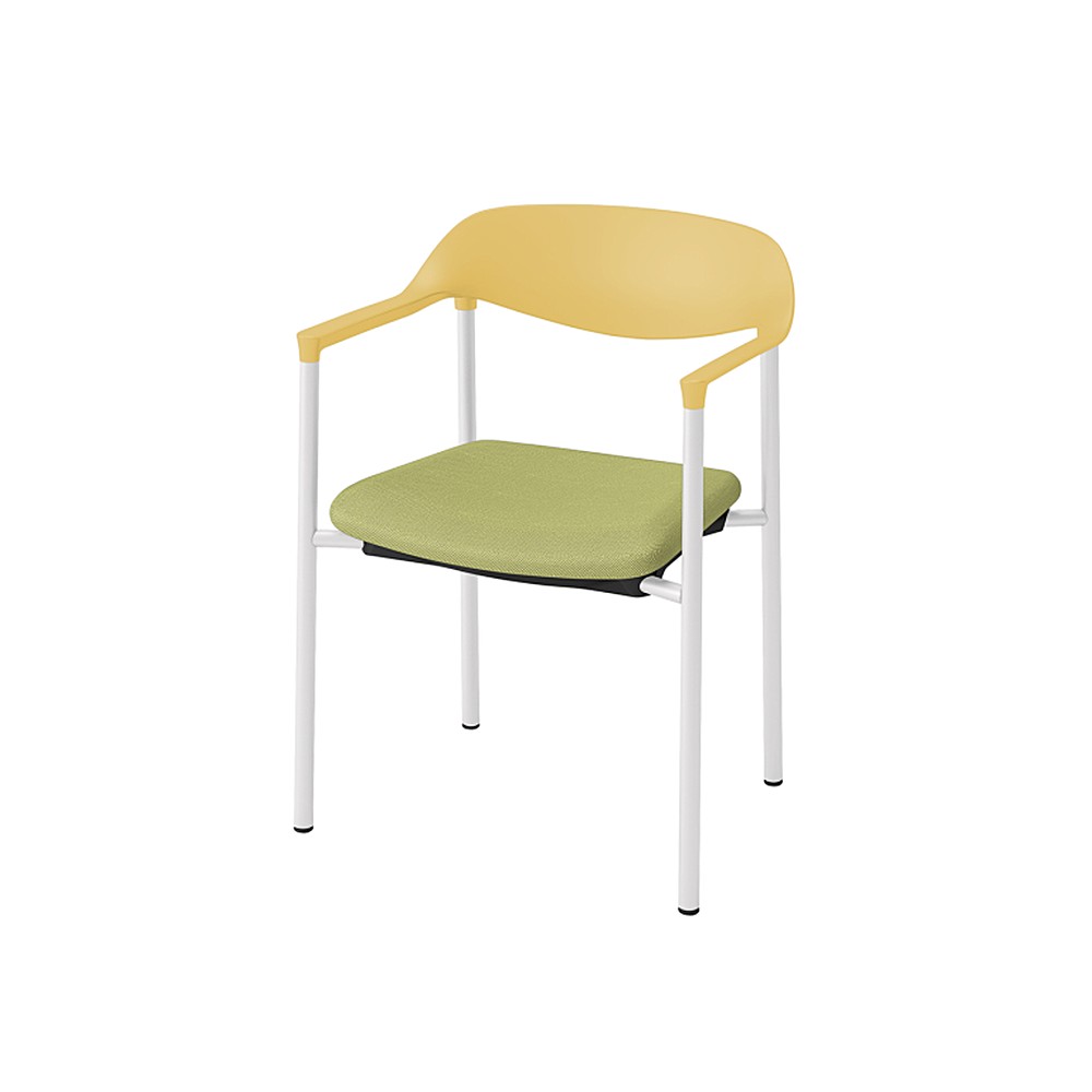 LK-6チェア 4本脚 キャスターなし KLK-635DL-U5L8　シェル・フレーム：U5 × ビニールレザー DL：L8/アボカドグリーン