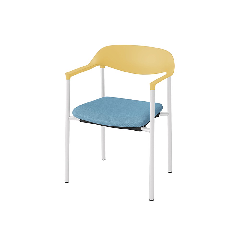 LK-6チェア 4本脚 キャスターなし KLK-635DL-U5S4　シェル・フレーム：U5 × ビニールレザー DL：S4/コーラルピンク