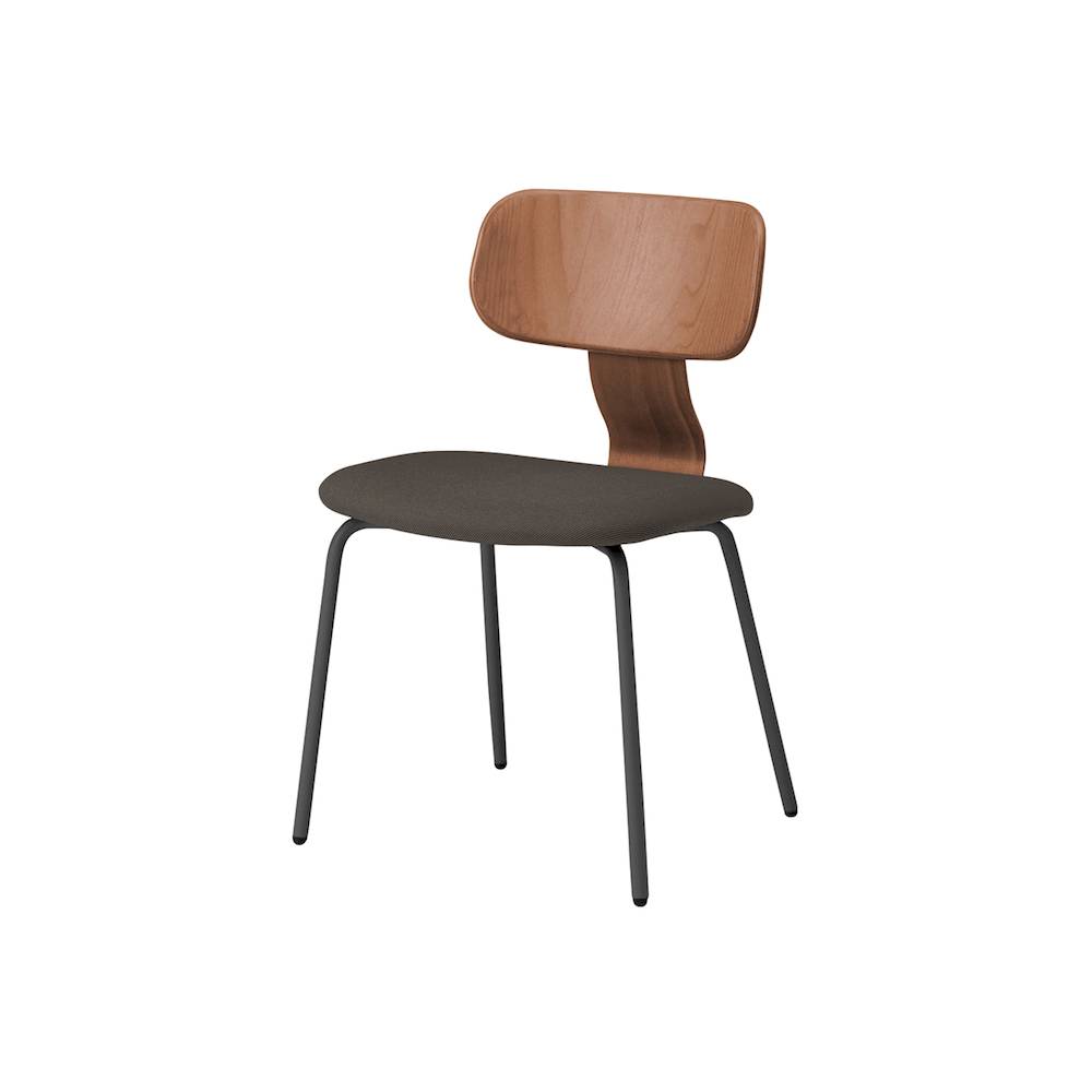 ユルクチェア　アームなしタイプ 4本脚　KLD-810C-T1MH4　脚：T1/ブラックＴ 背：M/ラスティックビーチ 張地C：H4/カシューブラウン