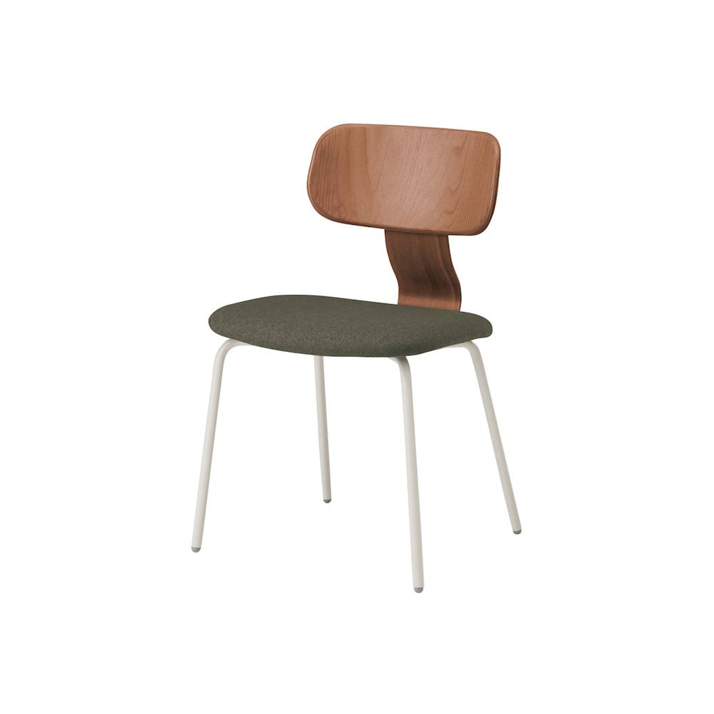 ユルクチェア　アームなしタイプ 4本脚　KLD-810CC-H9ML2　脚：H9/エクリュベージュ 背：M/ラスティックビーチ 張地CC：L2/ダークオリーブ