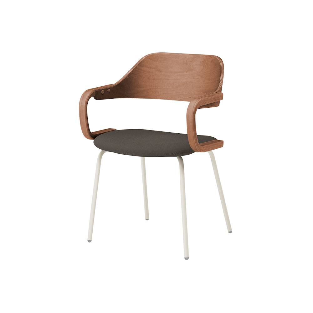 ユルクチェア　アーム付タイプ 4本脚　KLD-815C-H9MH4　脚：H9/エクリュベージュ 背・アーム：M/ラスティックビーチ 張地C：H4/カシューブラウン