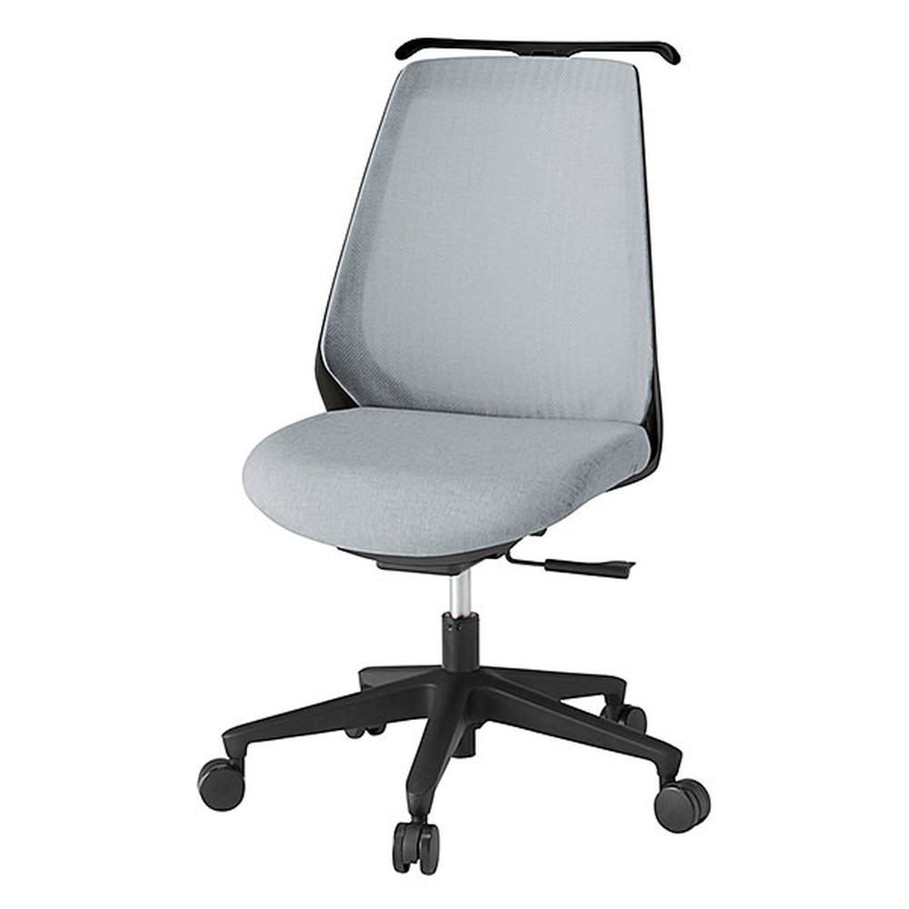 ノナチェア 肘なし ハンガー ナイロン双輪キャスター [ ベース:ブラック / 張地:ホワイトグレーT ] KZ-330JEH1T1T7