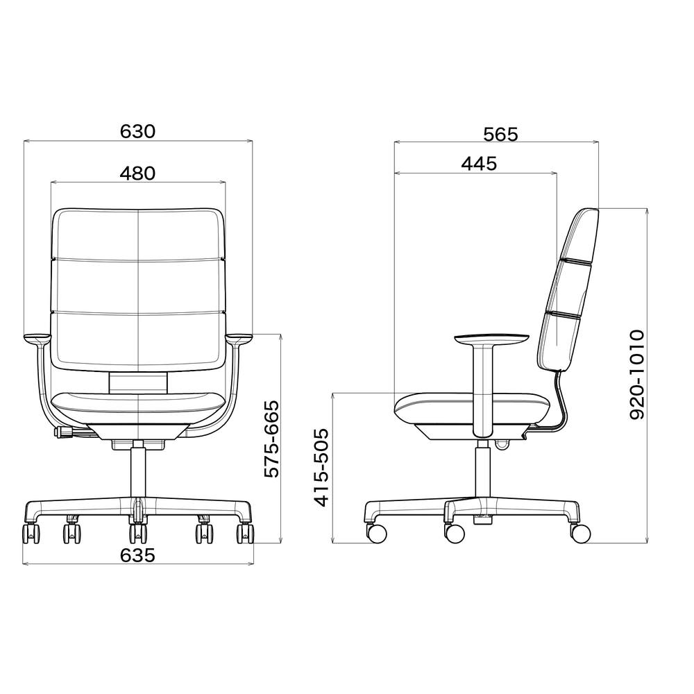 SHIGA シガ  背トリプル 固定肘 昇降脚 布地張り ナイロン双輪キャスター  [座背：アイビーグリーン/ベースカラー：チェスナットブラウン]