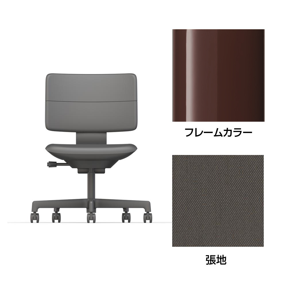 SHIGA シガ  背ダブル 肘なし 昇降脚 布地張り ナイロン双輪キャスター  [座背：376（Hallingdal65） / フレームカラー：グロスボルドー]