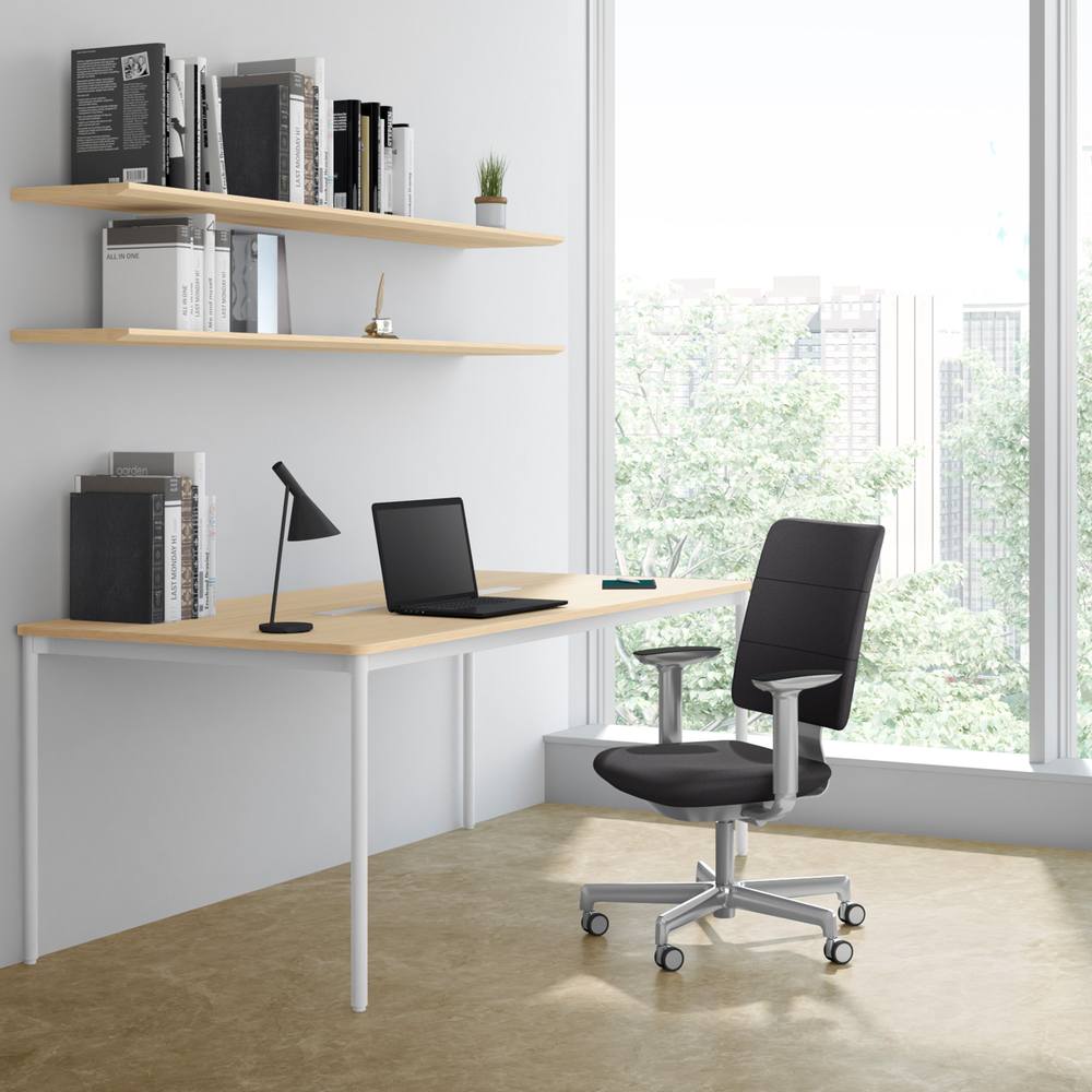 SHIGA シガ  背トリプル 固定肘 昇降脚 布地張り ナイロン双輪キャスター  [座背：アイビーグリーン/ベースカラー：チェスナットブラウン]