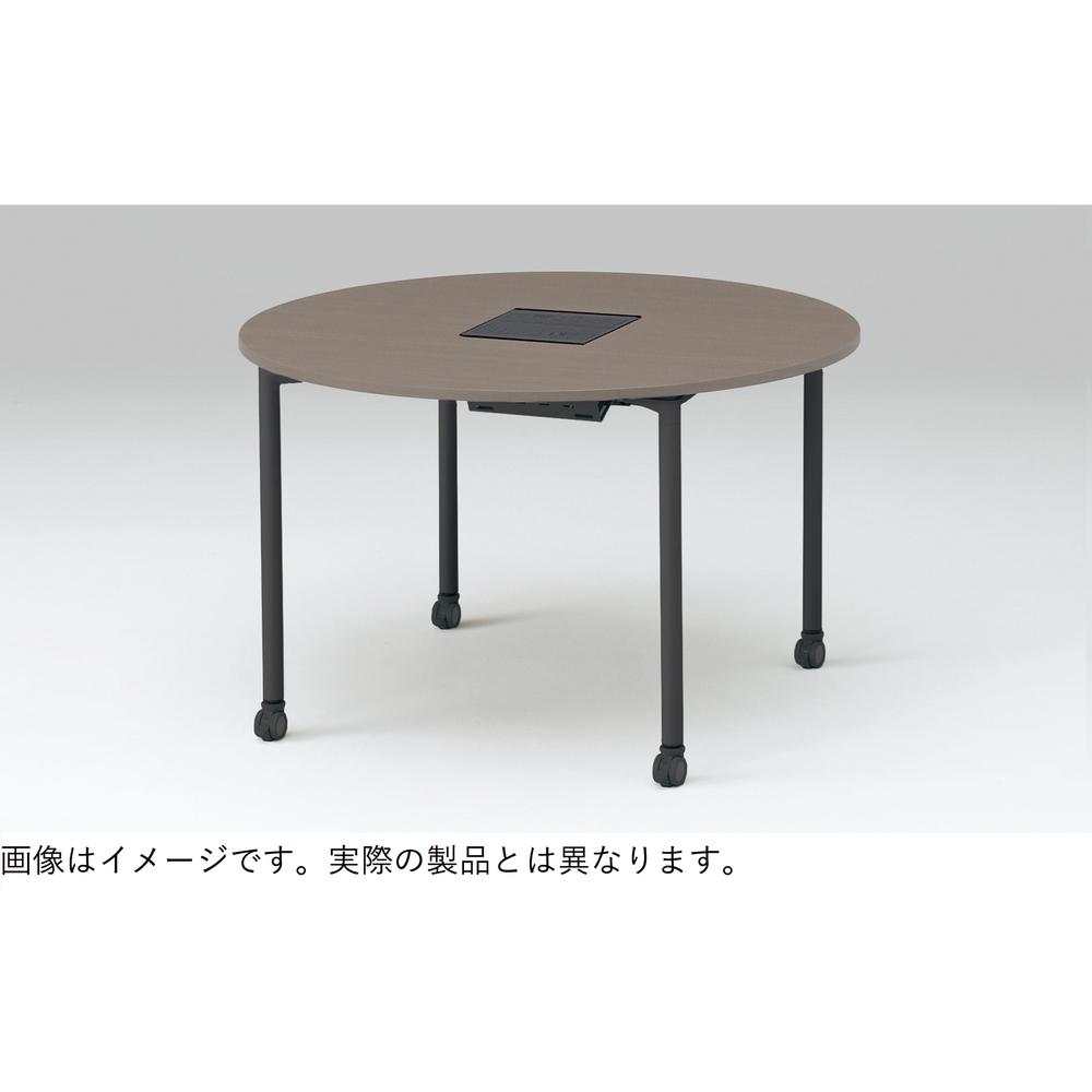 アクティブフィールド グループテーブル 円型（キャスター脚）φ140cm 配線なしタイプ ［ホワイト×ホワイト］