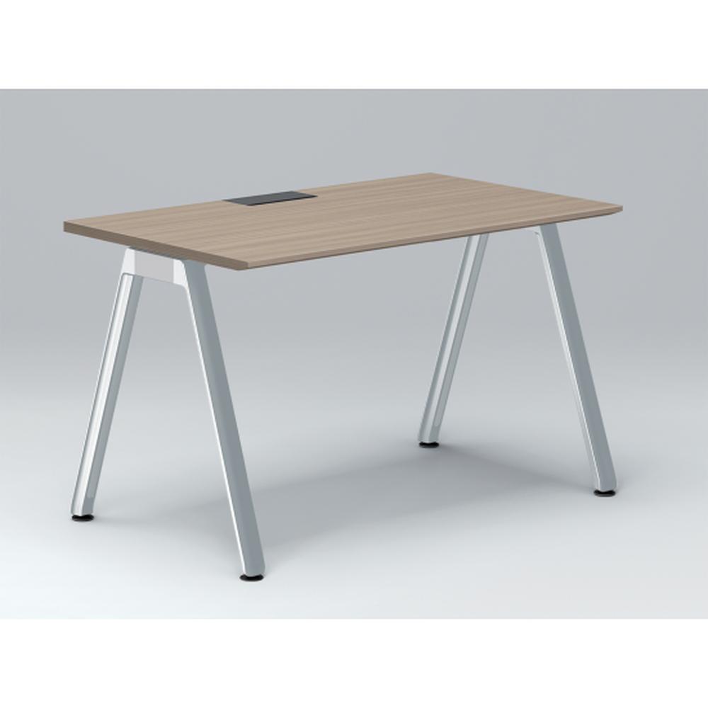 アフィーノ パーソナルデスク JVD-1207HWPN-PM 角型 アルミミラー脚 1200×700 ［天板：アッシュドオークM］