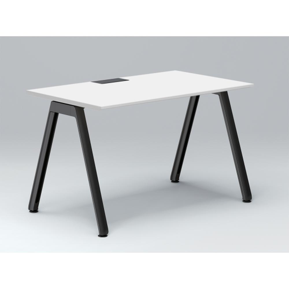 アフィーノ パーソナルデスク JVD-1207HWTN-TL 角型 アルミ塗装脚 1200×700 ［天板：ホワイトW］