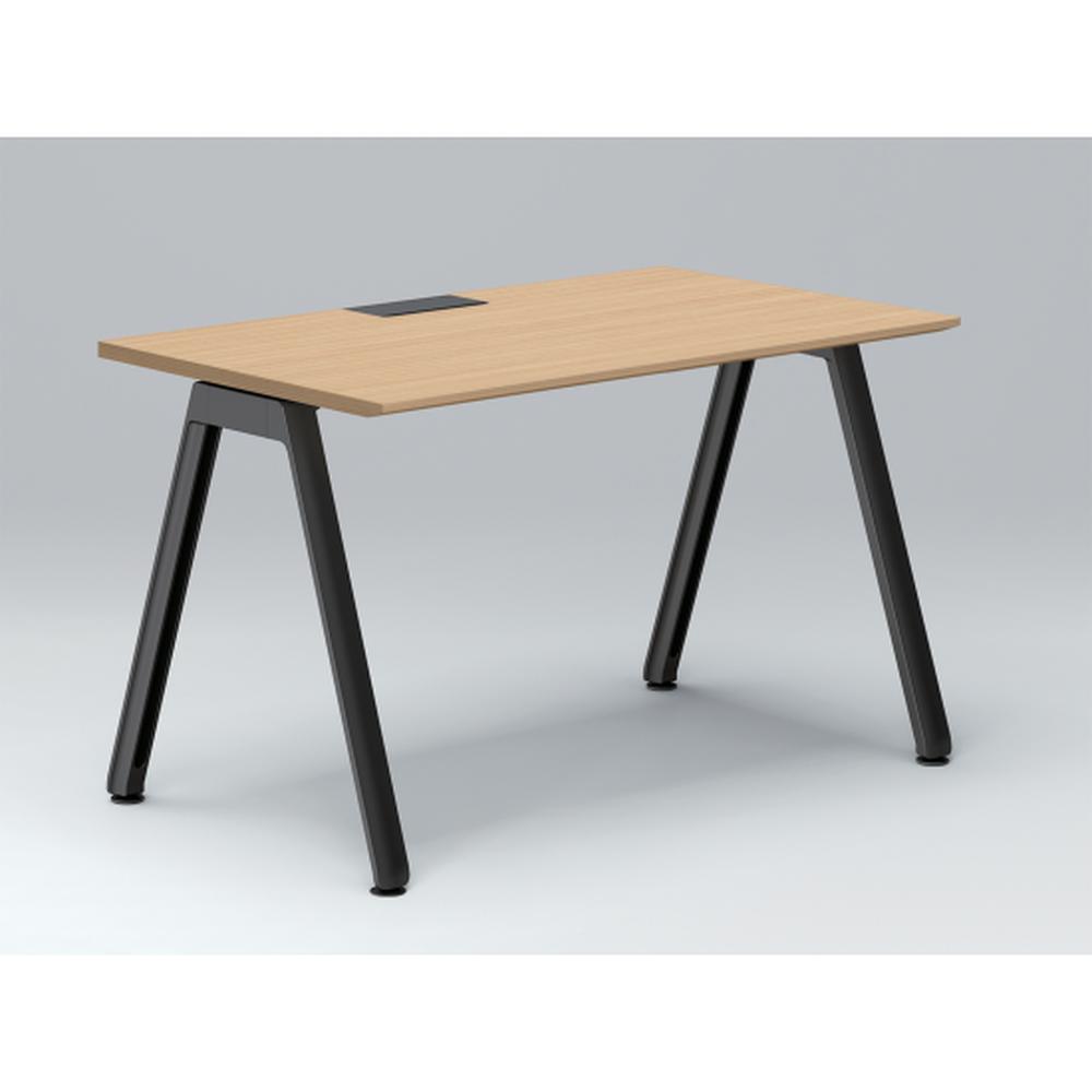 アフィーノ パーソナルデスク JVD-1207HWTN-TX 角型 アルミ塗装脚 1200×700 ［天板：ホワイトオークM］